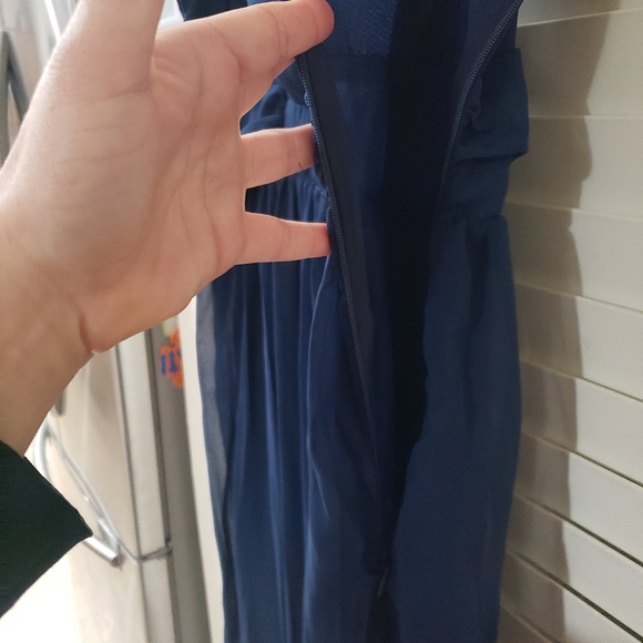 Xxl plunging vneck double strap deep side slit chiffon overlay - Picture 9 of 9